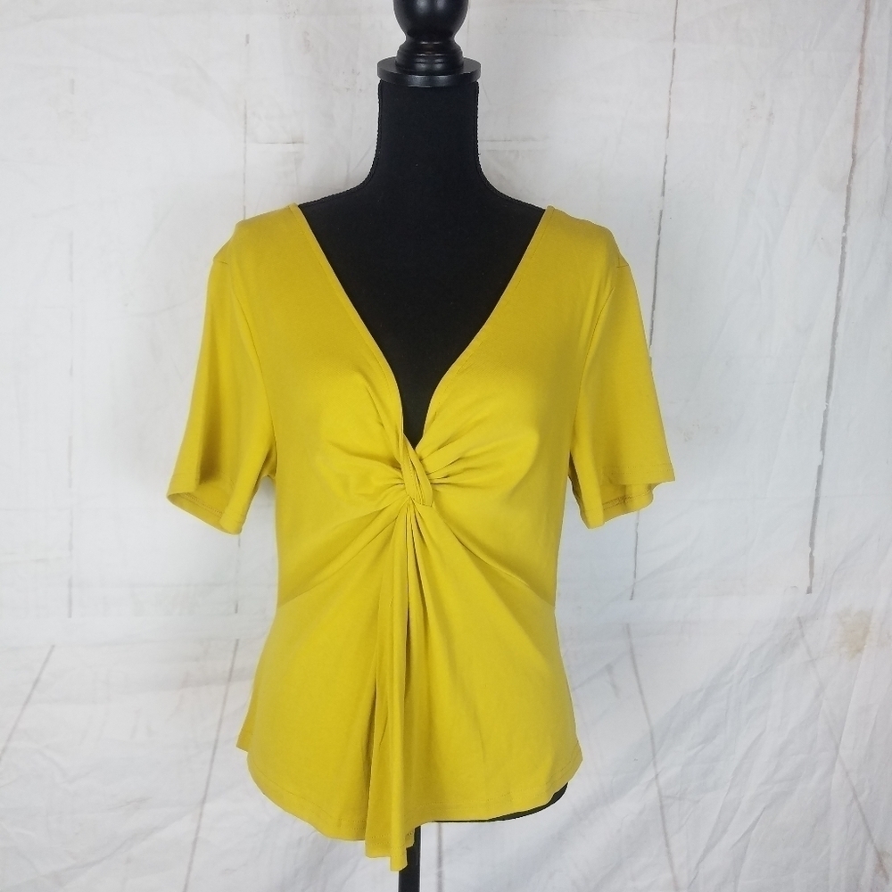 love riche v neck twist detail top